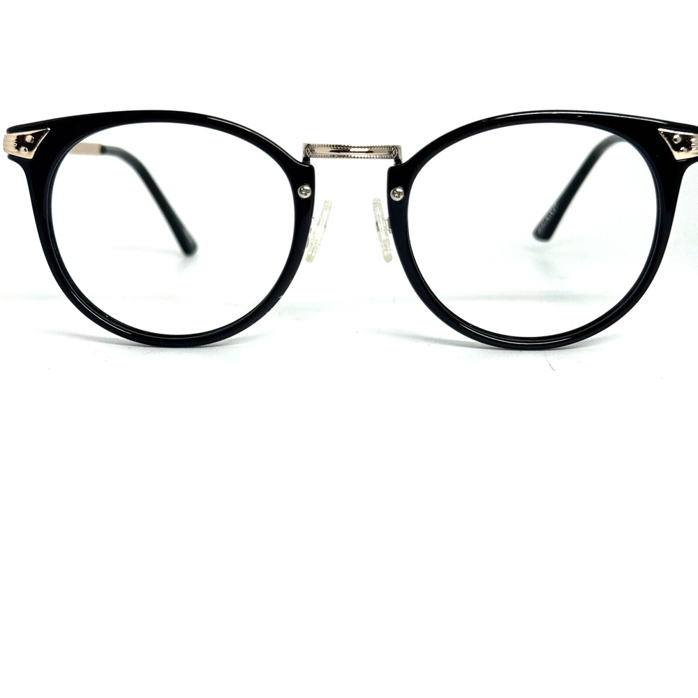 Zenni Eyeglasses‎ Frames Full Rim Black Round Silver H17425